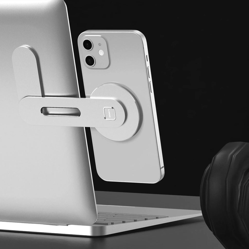 Magnetic desktop bracket for notebook computer, aluminium alloy, 130mm long, black colour