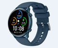 Smart sports watch with round full touch screen, silicone strap, heart rate and sleep monitoring, IP68 waterproof, in Black