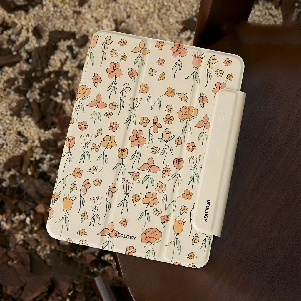 Microfiber leather tablet case with magnetic double-sided clip for Apple iPad Air and Pro models