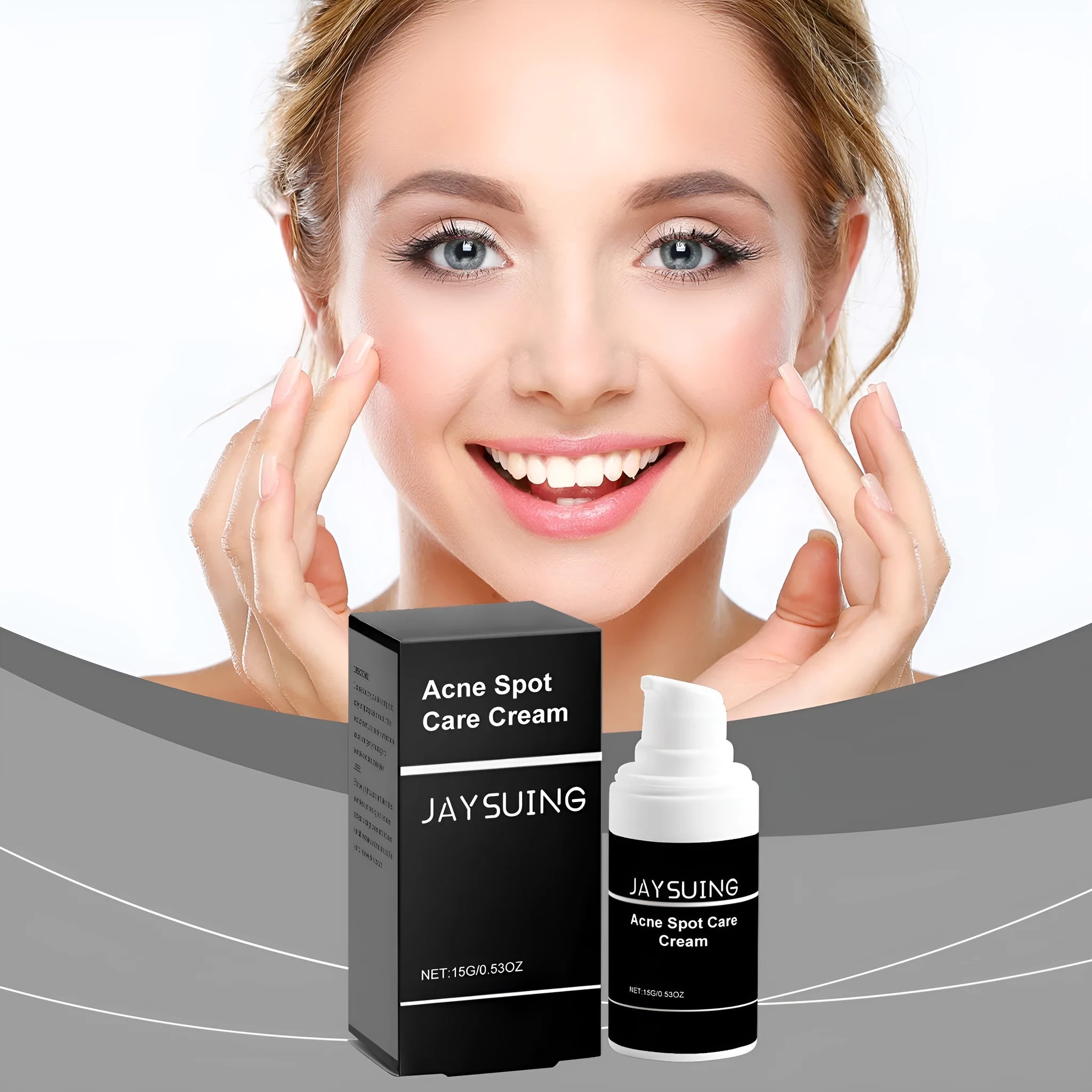 Acne cream tube 15g with mint leaf tea tree oil and aloe leaf ingredients