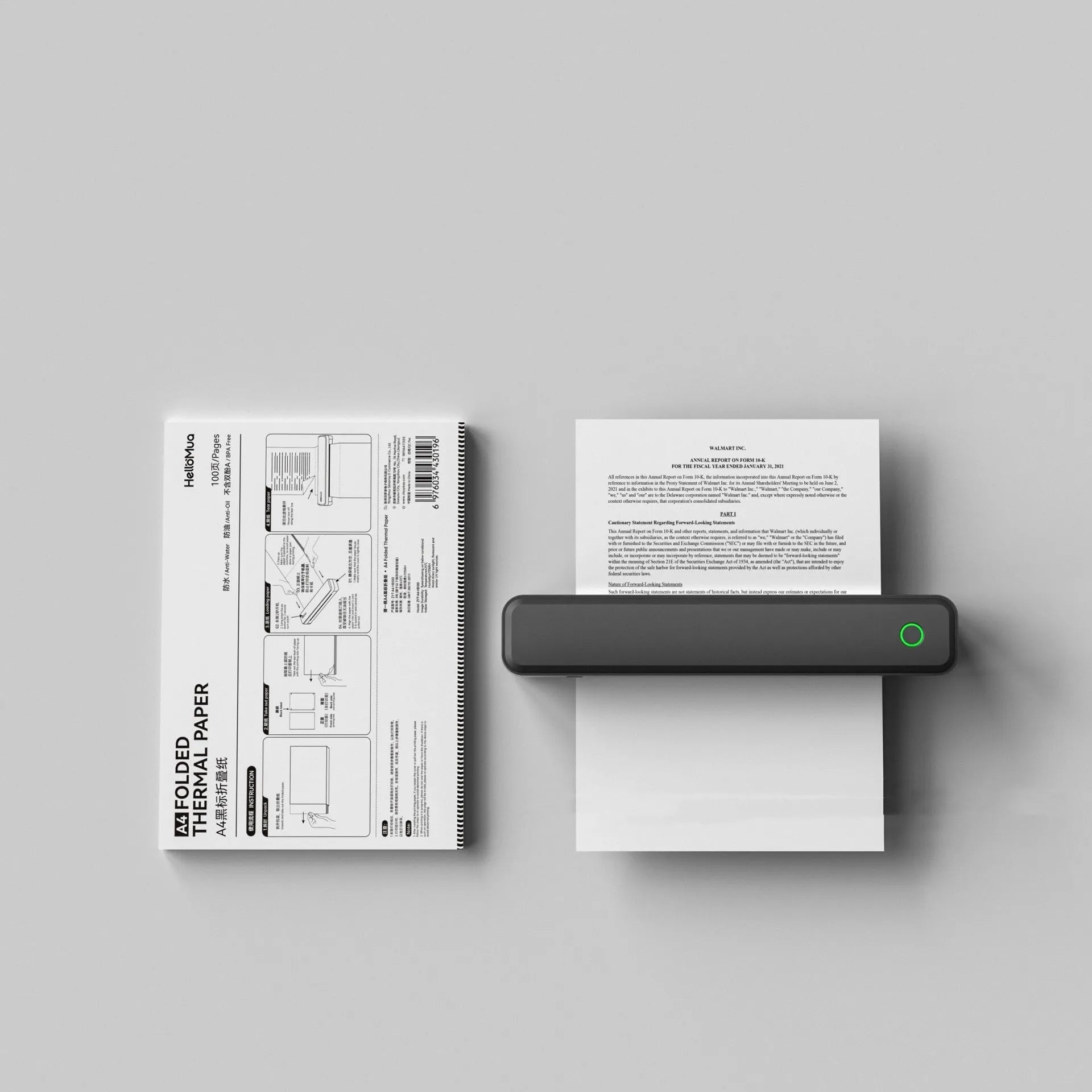 Black or white Bluetooth thermal printer for mobile phone drawing printing, 295mm long.