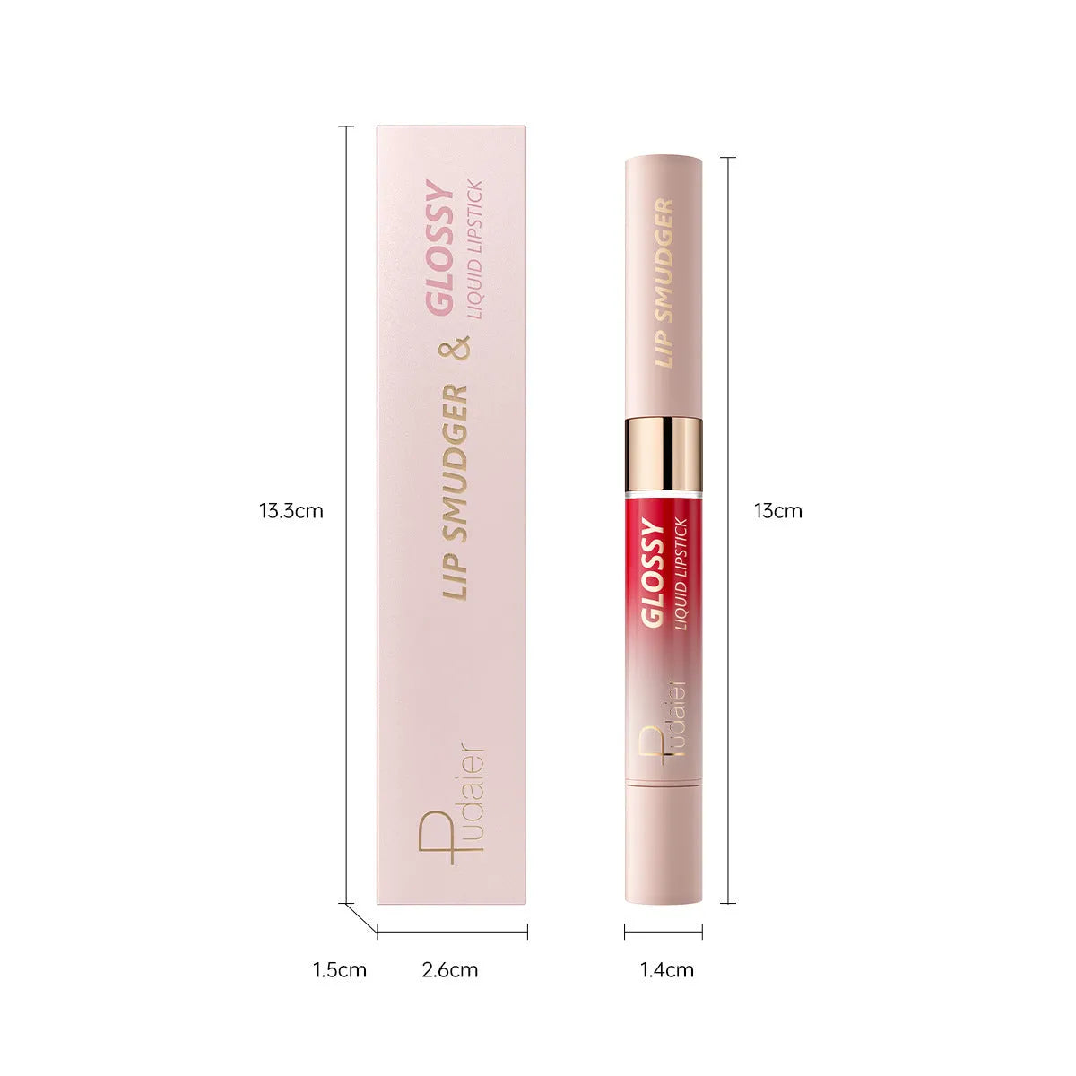 Double-headed lipstick and lip gloss set showing 10 colour options with dual-tip applicator design