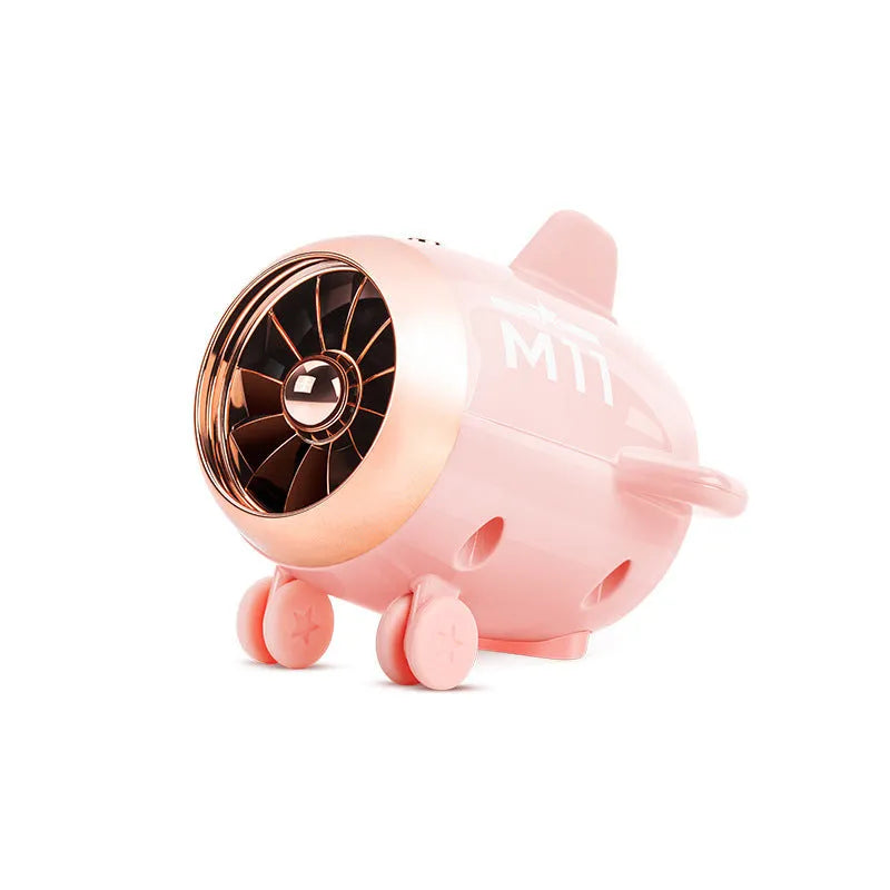 Mini wireless Bluetooth speaker in pink, 85mm x 75mm x 70mm, with plastic body and USB port