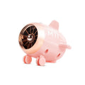 Mini wireless Bluetooth speaker in pink, 85mm x 75mm x 70mm, with plastic body and USB port