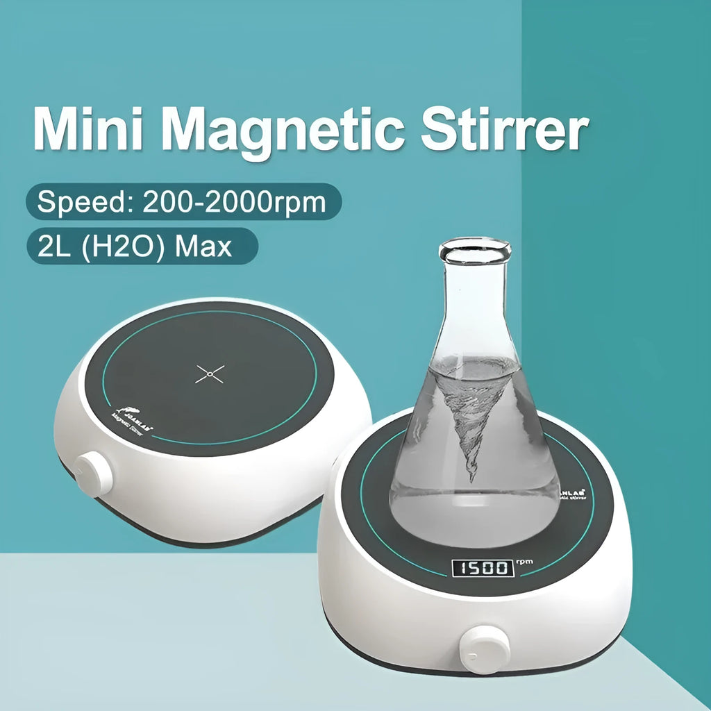Heating constant temperature digital display magnetic stirrer with plastic body and magnetic stirring bar for laboratory use