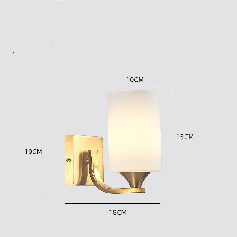 Modern glass wall lamp in copper colour for hallway or bedroom