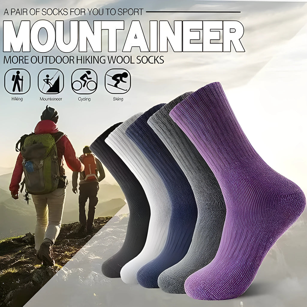 Unisex thickened cashmere tube socks in mixed colour solid design, mid-calf length