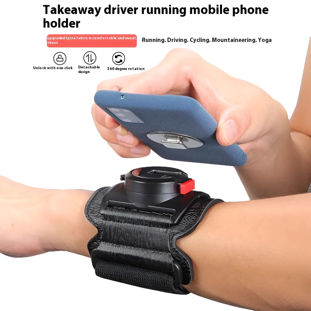 Unisex sports mobile phone holder with wrist strap and armband options for 4-7 inch phones