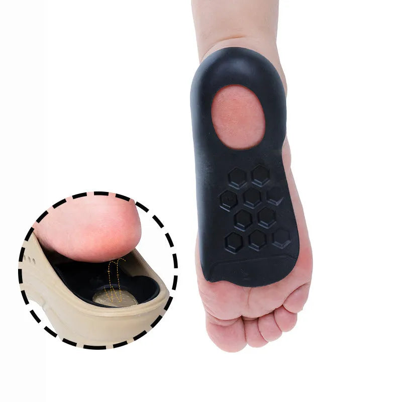 TPR arch support insoles for varus correction in white, black and skin colour options