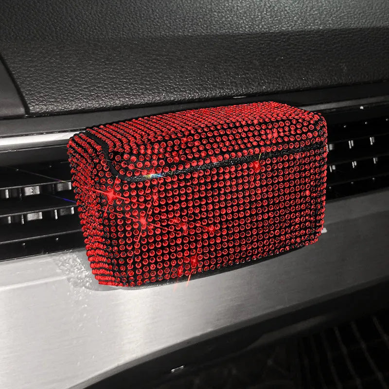 Creative Covered Air Outlet Car Ashtray Plastic Full Diamond Series 10x7x5cm colourful diamond colour