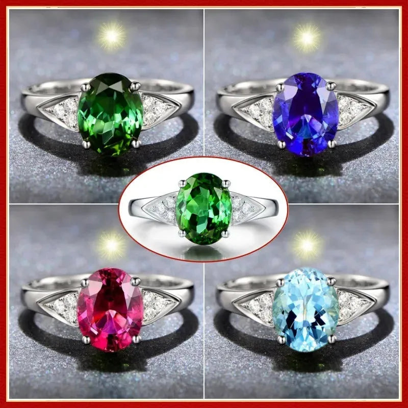 Women's zircon ring with heart, water drop, and bell patterns in court style design
