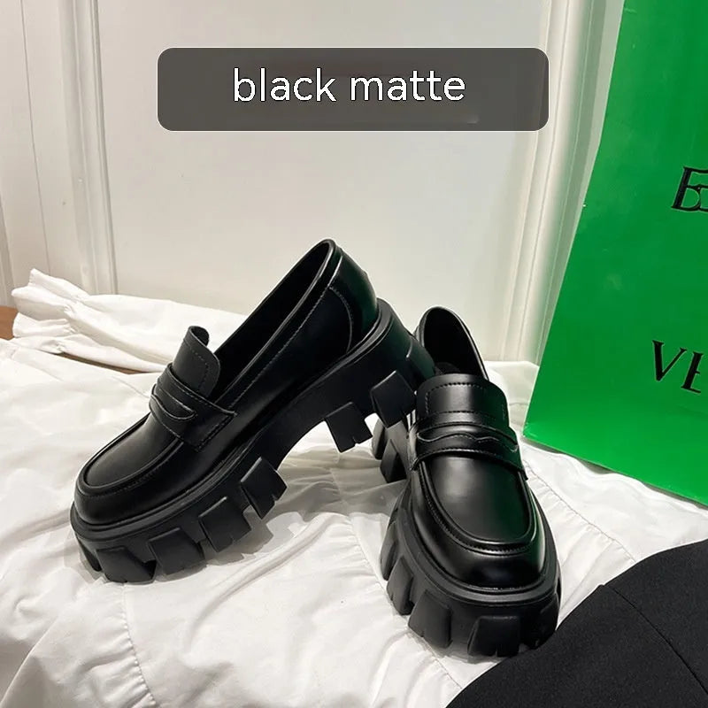 British style wide fit loafers in patent leather or matte finish with rubber sole and shallow opening