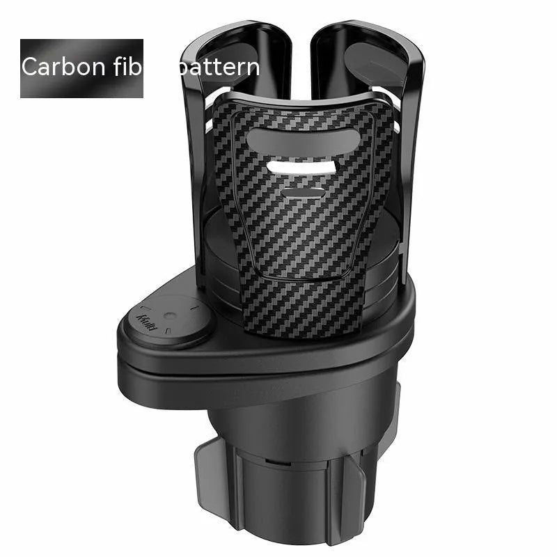 Second generation upgraded car cup holder modification accessory in carbon fibre or matte finish