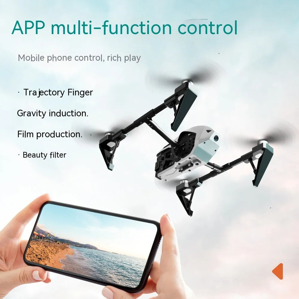 White KS66 UAV drone with 8K camera, alloy body, and optical flow positioning for outdoor aerial sports