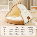 Warm winter cat tent made of felt in green colour, folded and ready for use