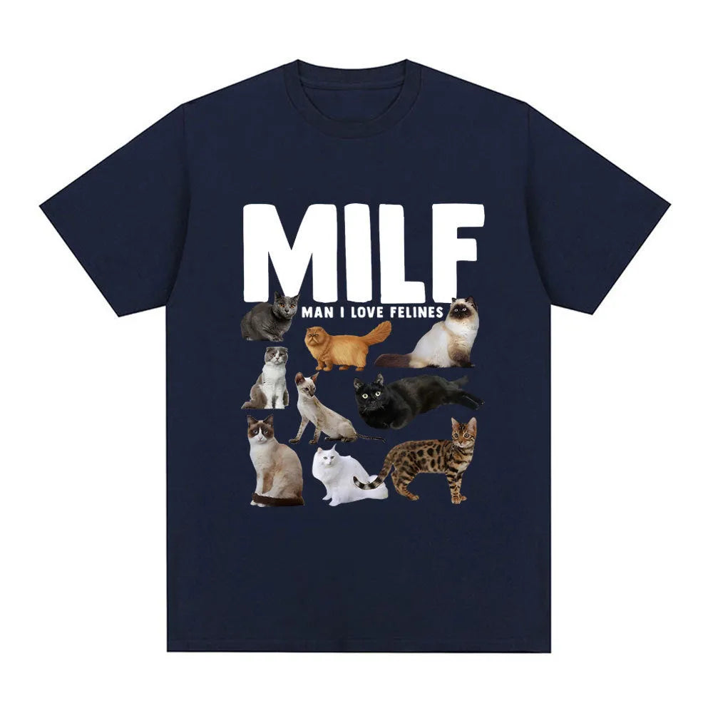 Cat Lovers graphic t-shirt in cotton, short sleeve pullover, printed cat design, available in multiple colours