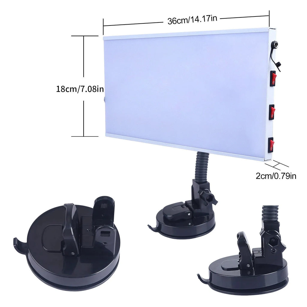 White MPT X009 car depression repair detector suit with concave inspection light on workbench