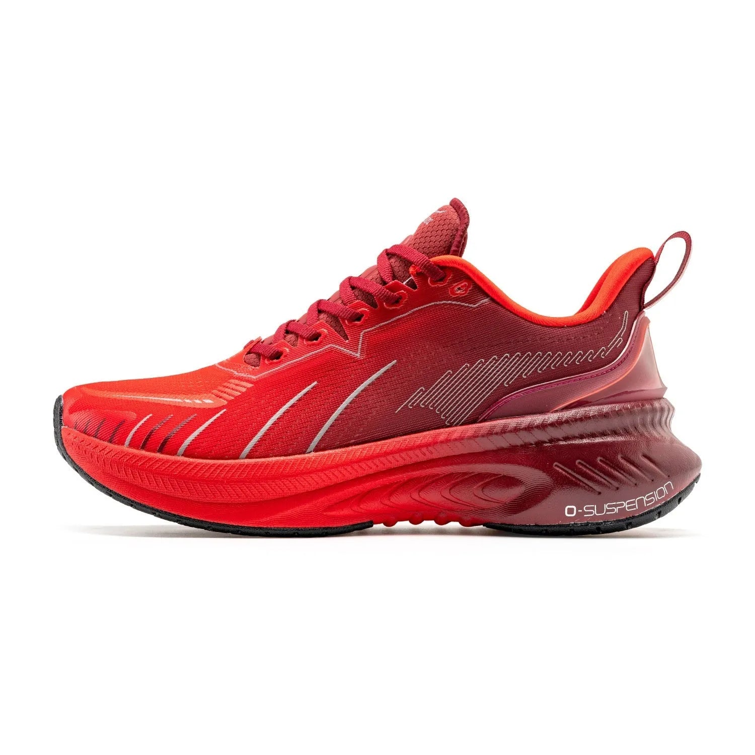 Low-top running shoes in multiple colours with PU mesh upper, rubber sole, and reflective details.