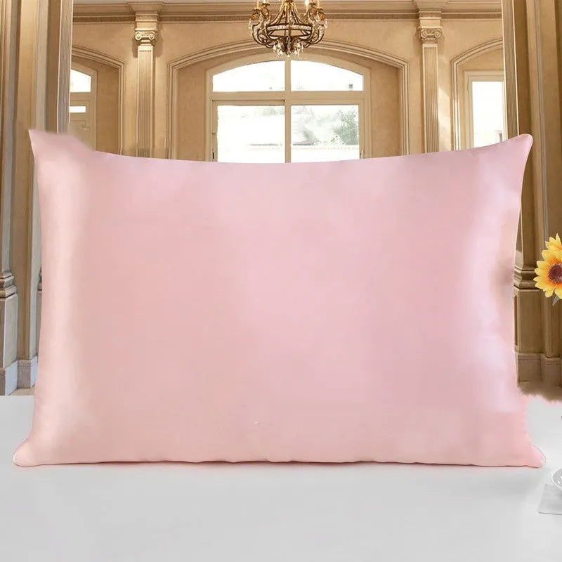 19 momme double-sided mulberry silk pillowcase with hidden zip closure in a neutral colour