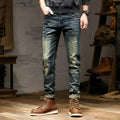 Men's slim fit jeans in retro colour with stretch denim and zip fly closure