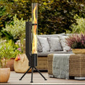 Vertical iron wood burning rocket furnace heating stove for courtyard and patio use