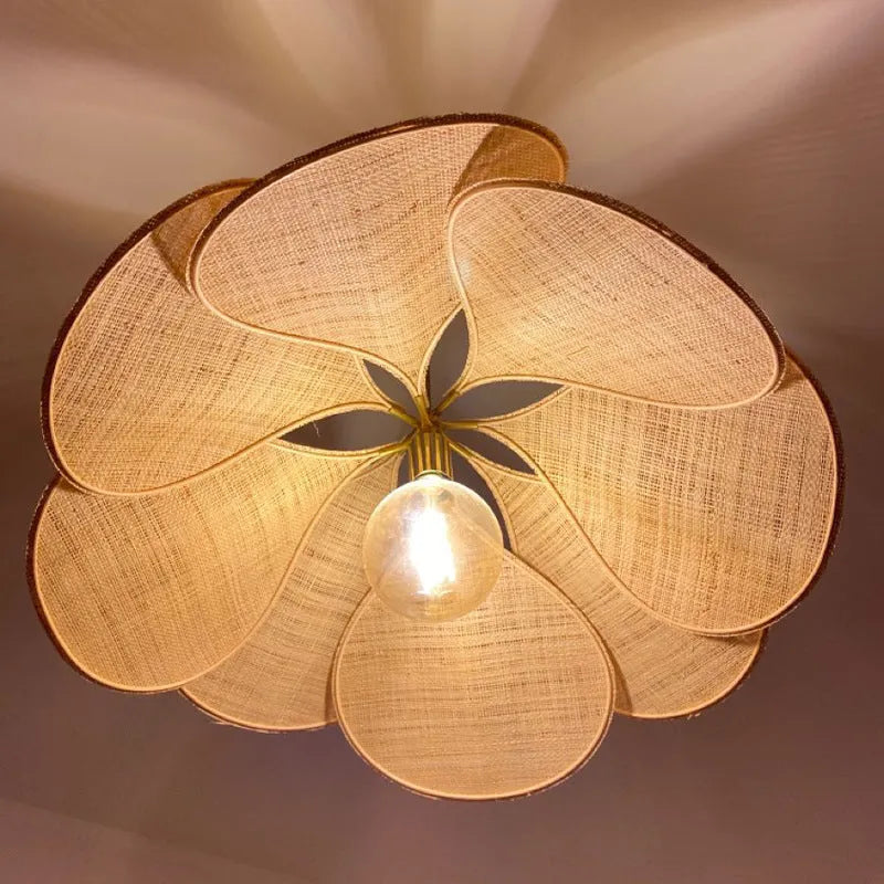 Cloth-craft hanging lamp Bohemian style white 60cm diameter ceiling chandelier