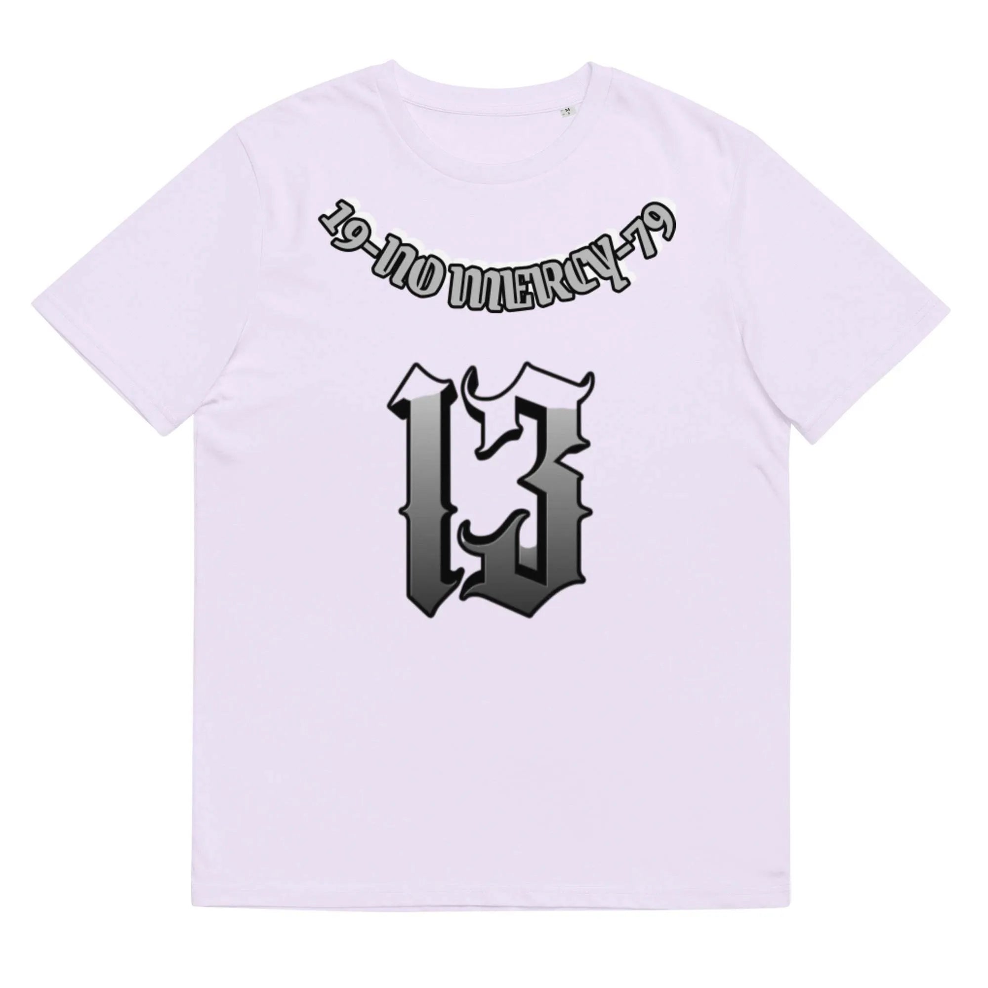 Loose grey cotton summer T-shirt with short sleeves and a round neck on a hanger.