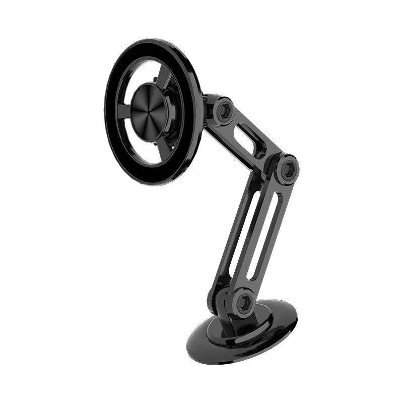 All-metal magnetic car phone holder with rotating ball joint in multiple metallic colours