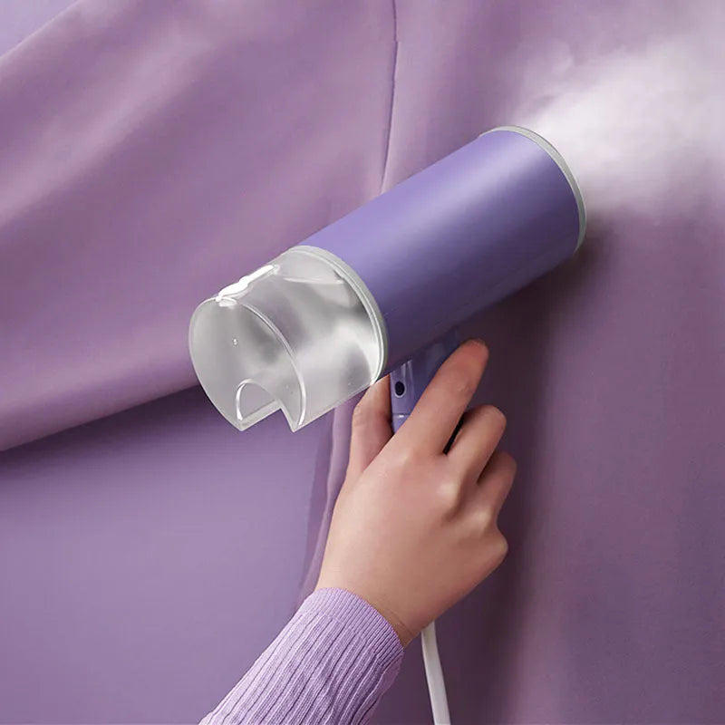 Portable foldable handheld steam iron in Grey Lotus Root Purple with 130ml capacity