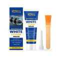 30g tube of white lithium grease with a brush and a separate plastic nozzle tip for application.