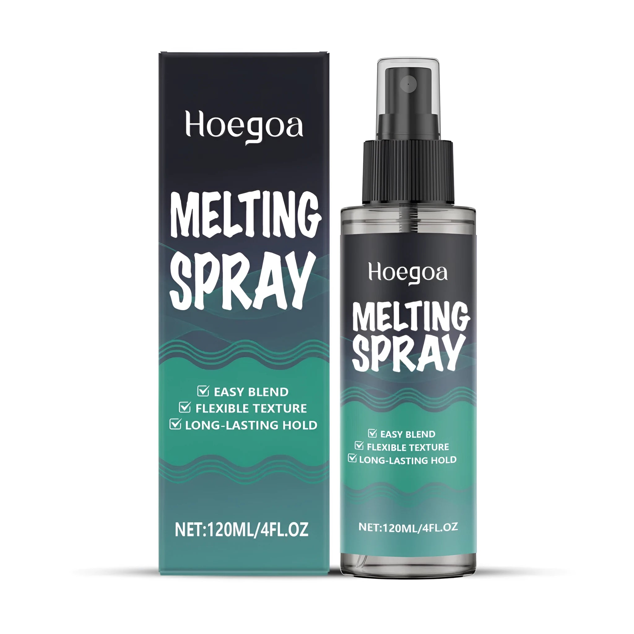 Melting Spray 120ml hair styling gel water in a spray bottle with ingredients listed
