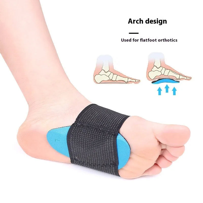 Blue elastic bandage arch support foot pads for flat feet in adult and children sizes