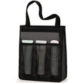 Large capacity polyester swimming gym bag with mesh pocket, dry wet separation, in black and pink