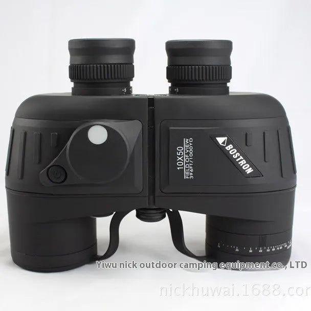 10x50 binocular telescope with compass in army green for outdoor navigation