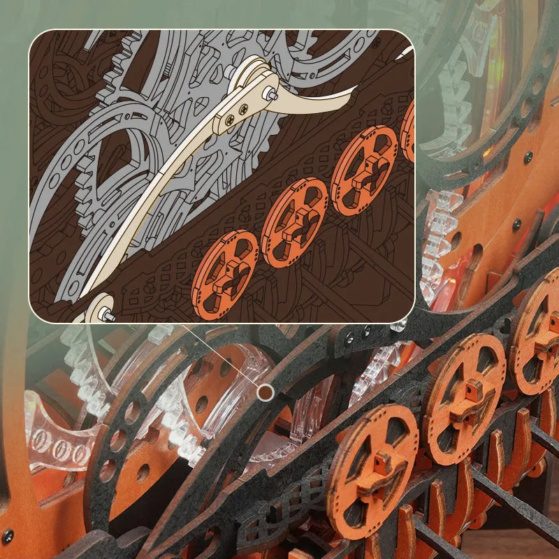 Viking dragon boat hand-assembled wooden puzzle building blocks toy in colour box packaging