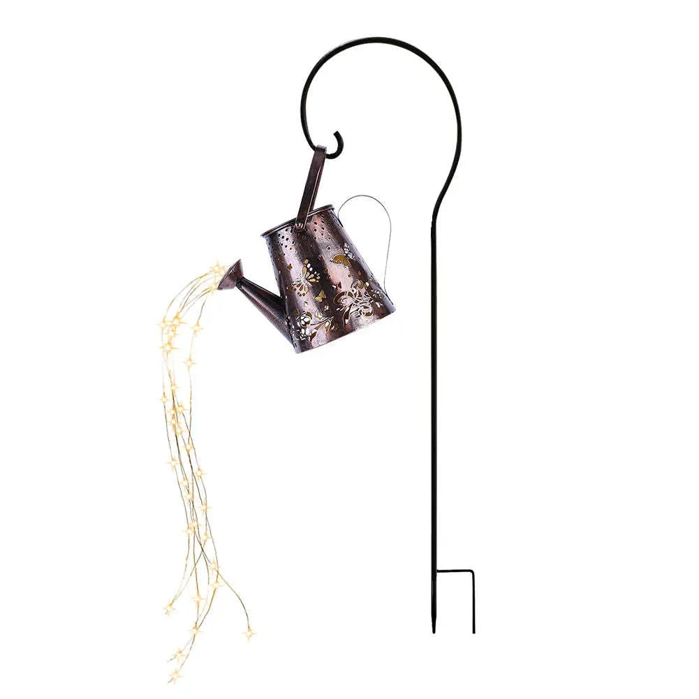 Butterfly pattern solar garden lamp with iron construction and warm white LED lighting