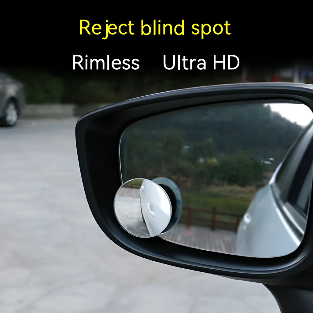 Silver car reflective rearview mirror 5cm 360 degree adjustable blind spot mirror with convex glass surface