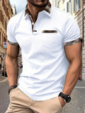 Men's plaid colourblock short sleeve t-shirt in loose fit available in multiple colours