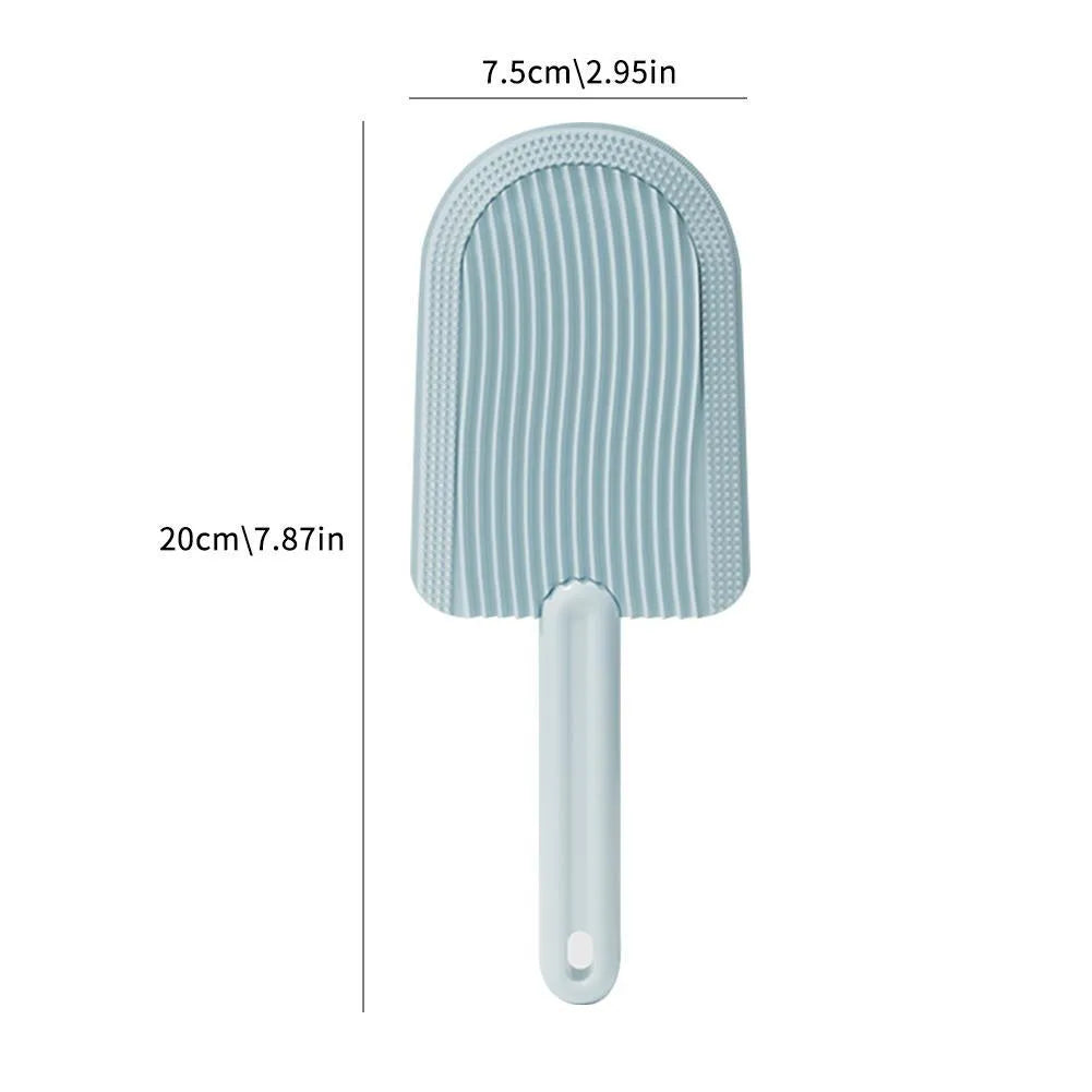 Green soft silicone pet hair brush 200 by 75 mm for cats and dogs foldable design