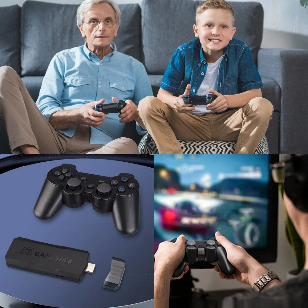Wireless HD game console with HDMI port and handle on ABS housing for TV connectivity