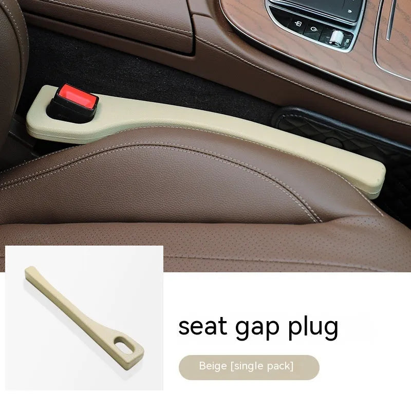 Polyurethane car seat gap strips in black, brown, red and beige colours prevent items falling between vehicle seats