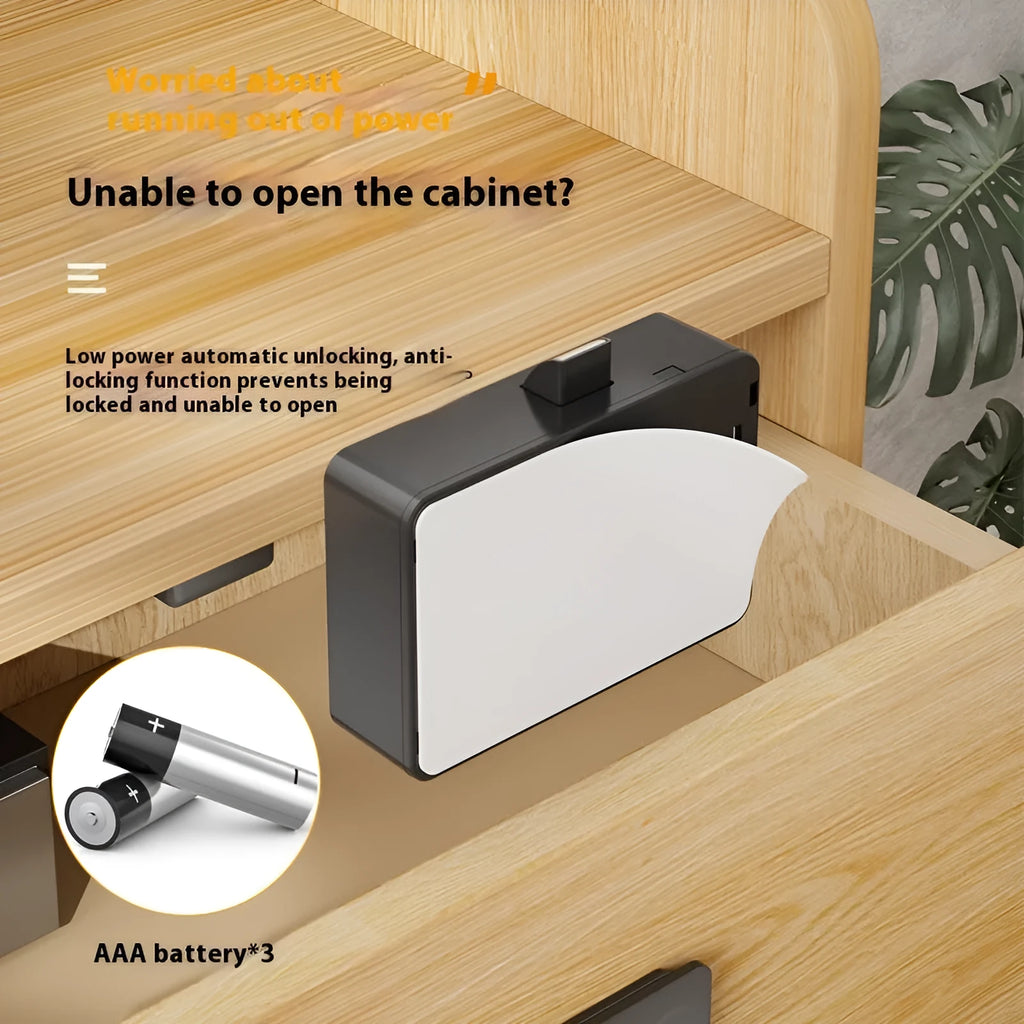 Punch free invisible drawer lock with key for wardrobe and safe box, no drilling required.