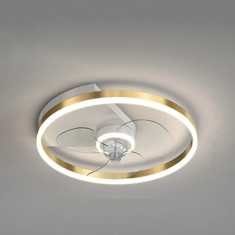 Simple modern Nordic children's room ceiling lamp with integrated fan and LED light in iron body.