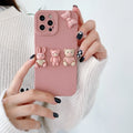 Women's 3D doll bear decorative TPU phone case with butterfly bear design for iPhone 13 Pro Max