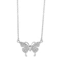 Gold titanium steel necklace with magnetic butterfly pendant on twisted chain