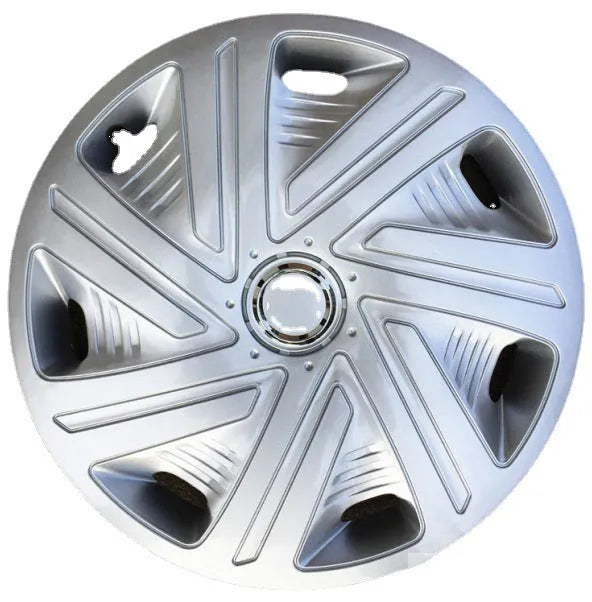 Universal monochrome ABS wheel hub cover for car in silver, black or electroplating finish.