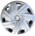 Universal monochrome ABS wheel hub cover for car in silver, black or electroplating finish.