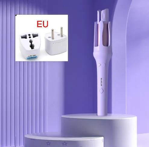 Automatic hair curler with 32mm barrel in white colour with AC power cable