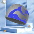 Whale tail pattern silicone swimming cap with waterproof ear protectors in multiple colour options