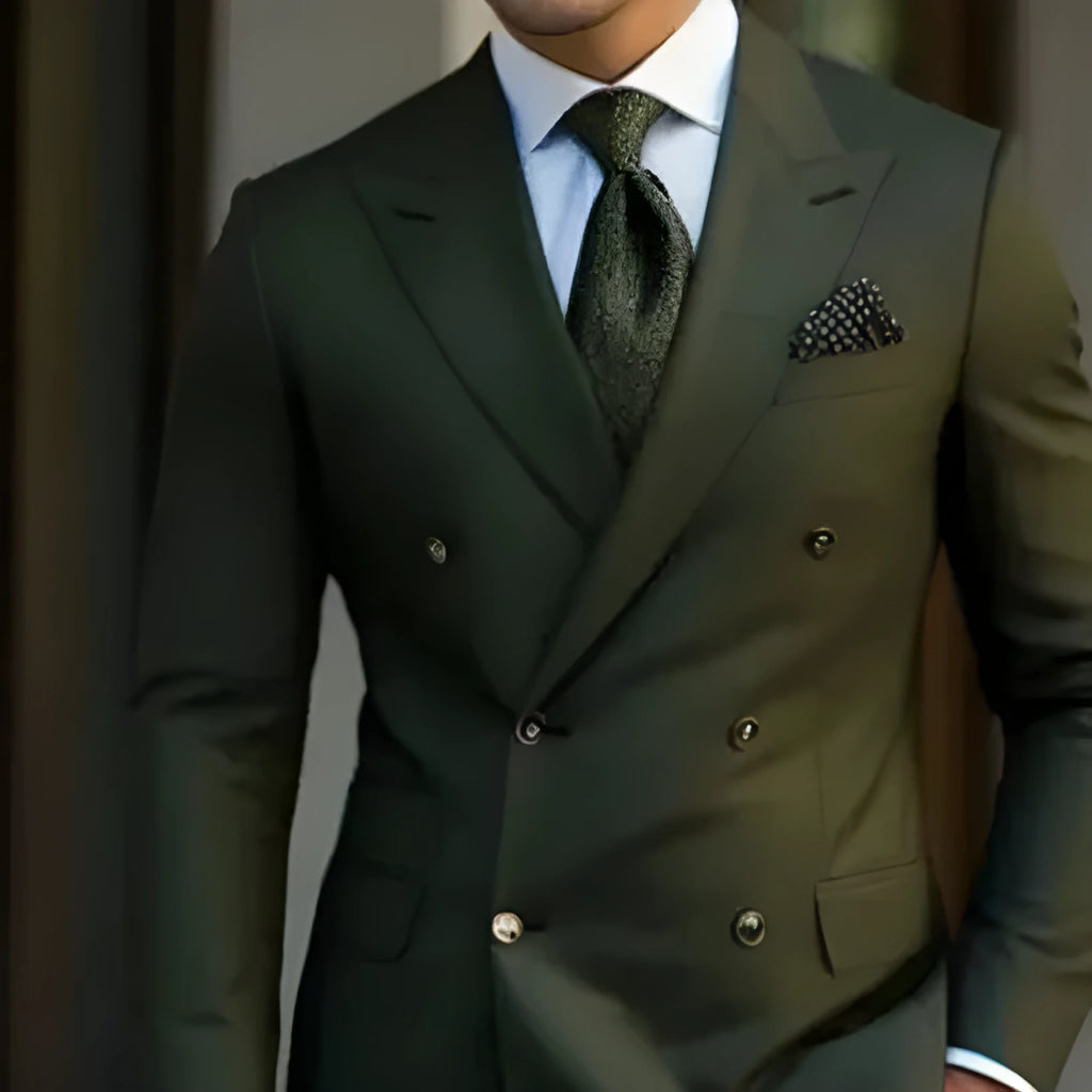 Men's regular fit two-piece business suit in chemical fibre blend available in multiple colours